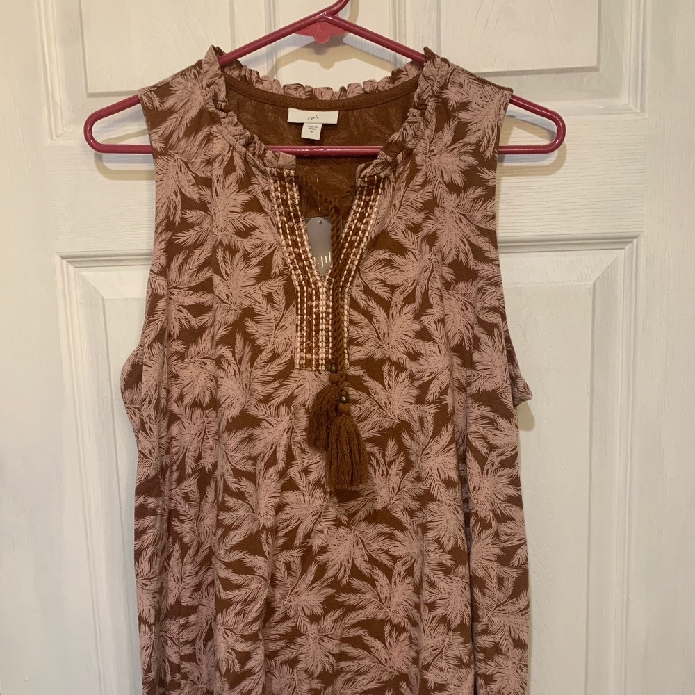 Brown Print Sleeveless Top